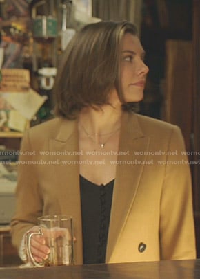 Frankie’s camel blazer on Whiskey Cavalier