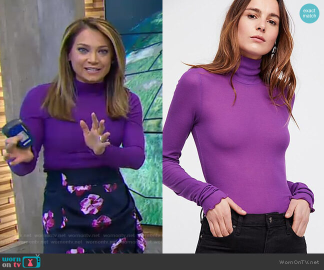 Free People Modern Cuff Layering Top worn by Ginger Zee on Good Morning America
