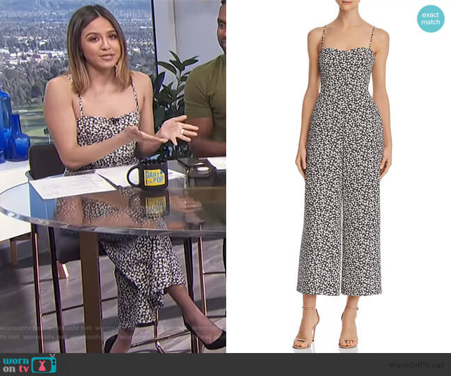 French Connection Cropped Tie-Back Floral-Print Jumpsuit worn by Erin Lim on E! News