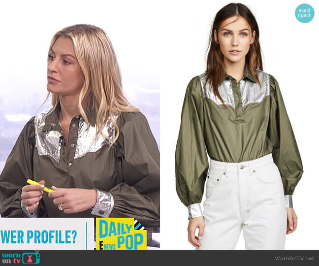 Ganni Two Way Tech Top worn by Morgan Stewart on E! News