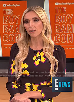 Giuliana’s brown floral mini dress on E! News