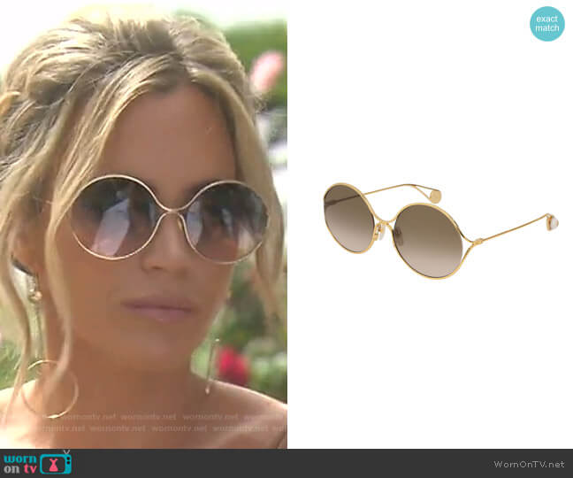 Gucci Round Forked Metal Sunglasses worn by Teddi Mellencamp Arroyave on The Real Housewives of Beverly Hills