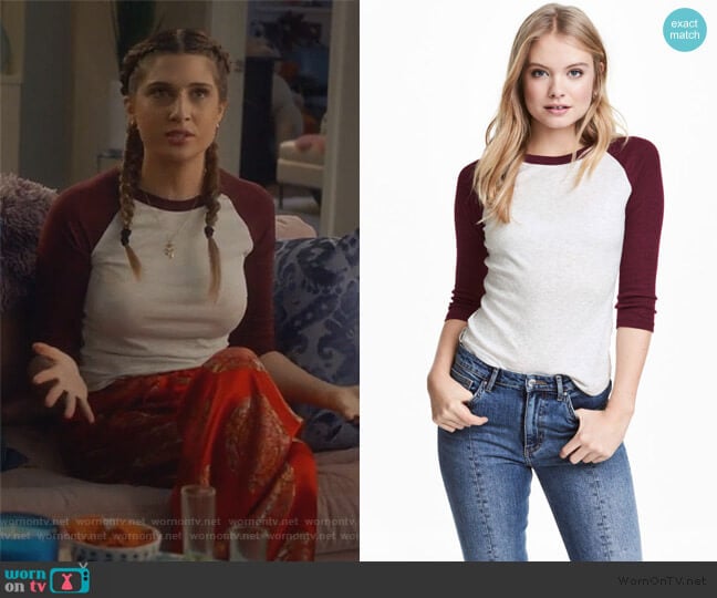 H&M Baseball Shirt worn by Nomi Segal (Emily Arlook) on Grown-ish