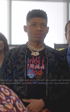 Hakeem’s black Great Wall print tee on Empire