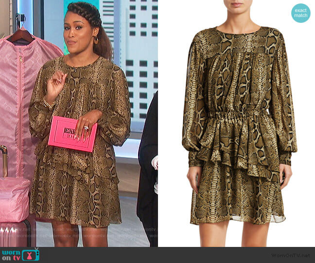 Isabel Marant Etoile Java Python Print Mini A-Line Dress worn by Eve on The Talk