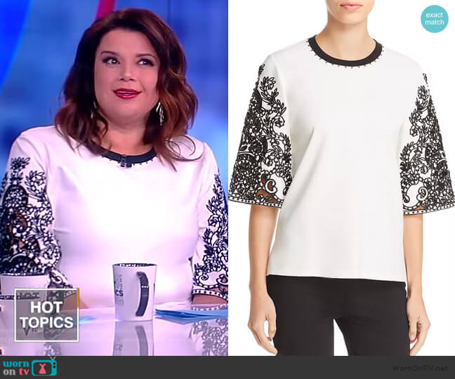 Kobi Halperin Dora Embroidered Blouse worn by Ana Navarro on The View