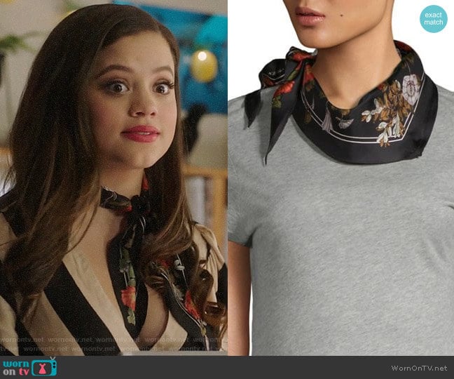 LAUREN Ralph Lauren Floral Print Silk Scarf worn by Maggie Vera (Sarah Jeffery) on Charmed