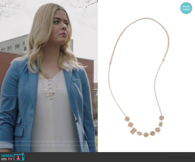 Madewell Holding Pattern Necklace worn by Alison DiLaurentis (Sasha Pieterse) on Pretty Little Liars The Perfectionists