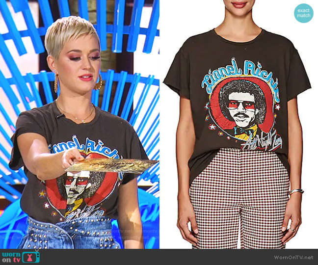 Madeworn Lionel Richie Cotton T-Shirt worn by Katy Perry on American Idol