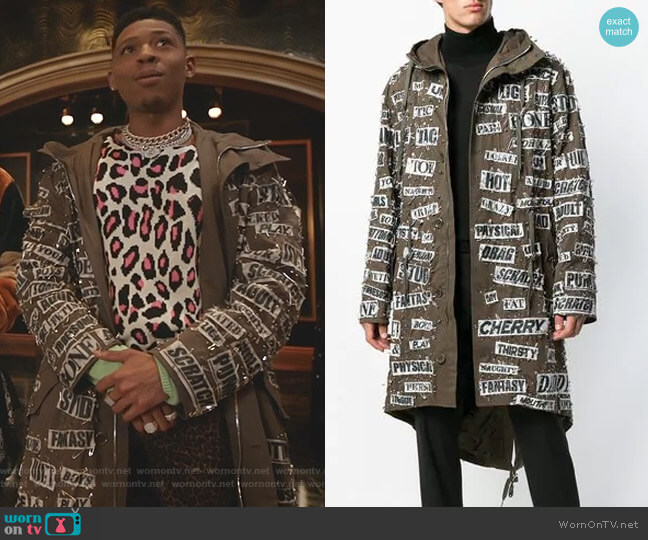 Moschino Safety Pin Hooded Parka worn by Hakeem Lyon (Bryshere Y. Gray) on Empire