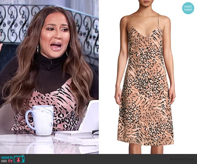 Paige Cicely Silk Faded Leopard Print Dress worn by Adrienne Houghton on The Real