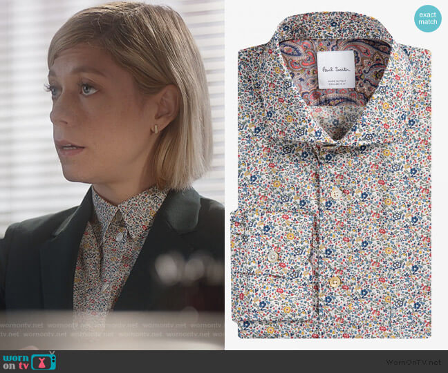 Paul Smith Micro Floral Liberty Print Shirt worn by Kate Littlejohn (Susannah Flood) on For the People