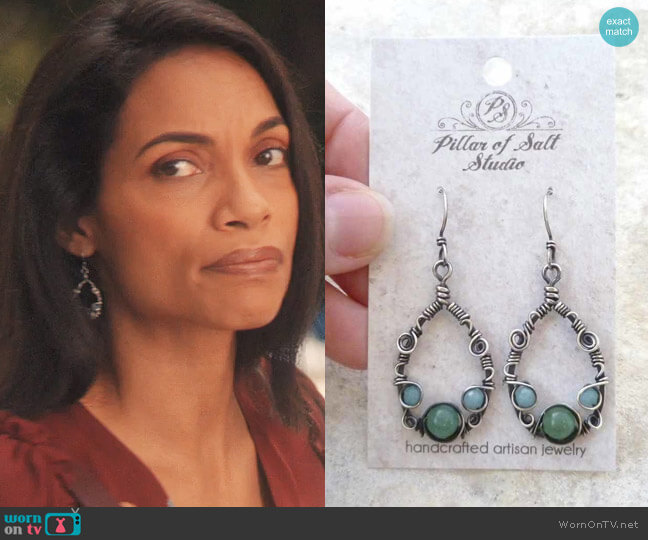 Pillar of Salt Studio Sterling Silver Teardrop Earrings worn by Jane Ramos (Rosario Dawson) on Jane the Virgin
