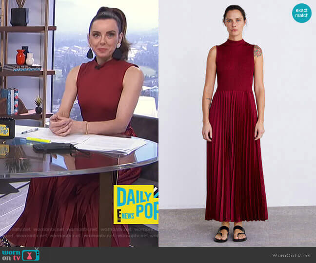 Zara Pleated Dress worn by Melanie Bromley on E! News