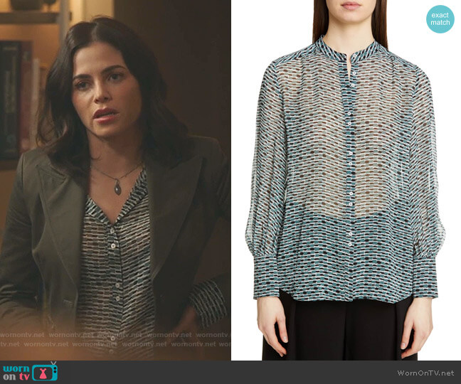 Proenza Schouler Print Crepe Chiffon Blouse worn by Julian Booth (Jenna Dewan) on The Resident