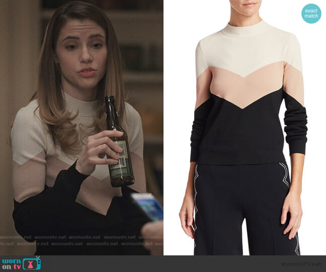 RED Valentino Chevron Stripe Sweater worn by Stephanie 'Stevie' McCord (Wallis Currie-Wood) on Madam Secretary