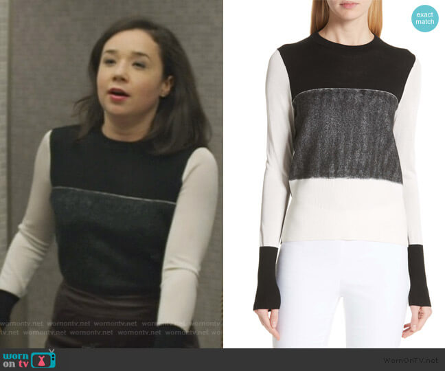 Rag & Bone Marissa Colorblock Sweater worn by Marissa Gold (Sarah Steele) on The Good Fight