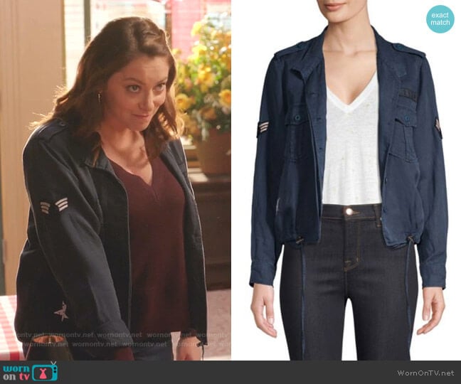 Rails Grant Crop Jacket worn by Rebecca Bunch (Rachel Bloom) on Crazy Ex-Girlfriend