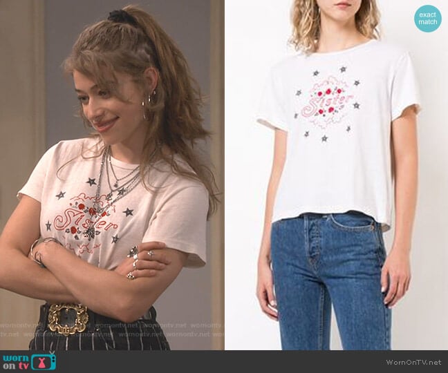 RE/DONE Sister T-shirt worn by Shannon (Odessa Adlon) on Fam