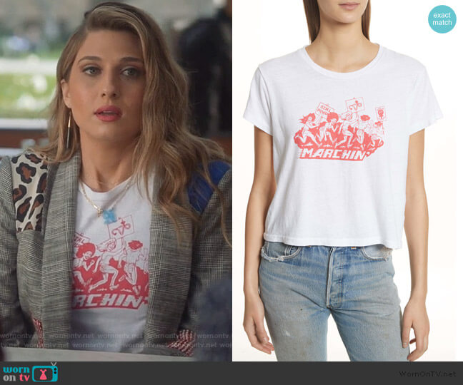 Re/Done Marchin' Graphic Tee worn by Nomi Segal (Emily Arlook) on Grown-ish