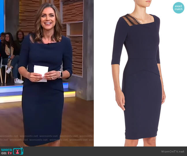 Roland Mouret Ingram Stretch Viscose Lace Dress worn by Paula Faris on Good Morning America