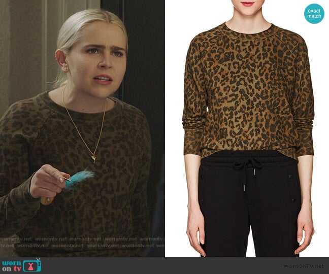 NSF Saguro Leopard-Print Cotton Sweatshirt worn by Annie Marks (Mae Whitman) on Good Girls