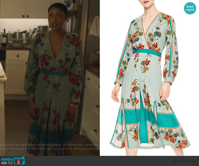 Sandro Floral Faux Wrap Dress worn by Lynn Stewart (Christine Adams) on Black Lightning
