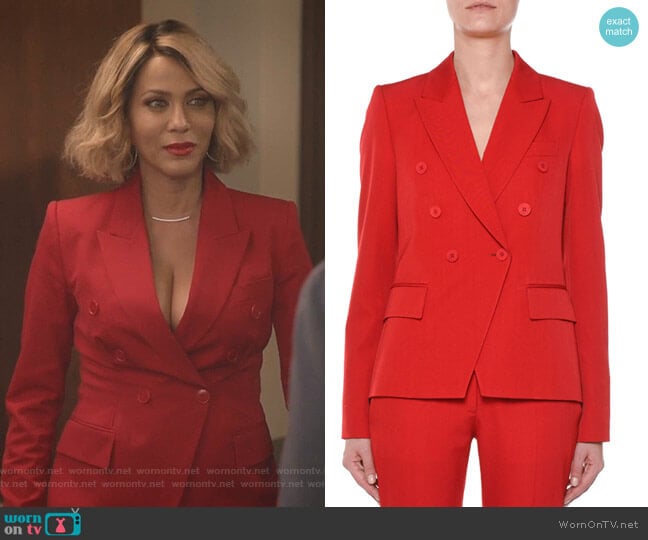 Stella McCartney Faux Double-Breasted Tailored Wool Blazer worn by Giselle (Nicole Ari Parker) on Empire