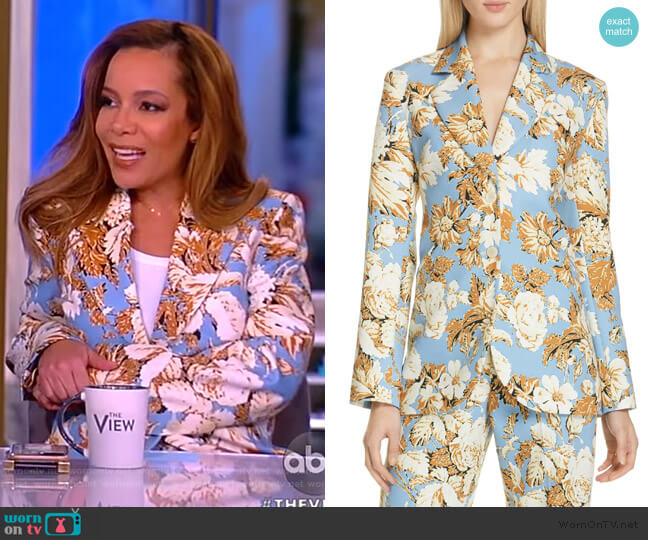 Stine Goya Florence floral-print cady blazer worn by Sunny Hostin on The View