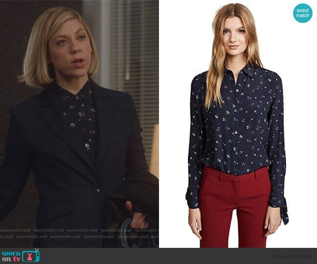 Theory Tie Cuff Shirt worn by Kate Littlejohn (Susannah Flood) on For the People