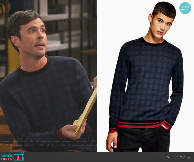 Topman Lightweight Check Sweater