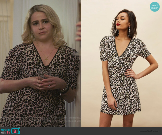Topshop PETITE Leopard Print Mini Wrap Dress worn by Annie Marks (Mae Whitman) on Good Girls