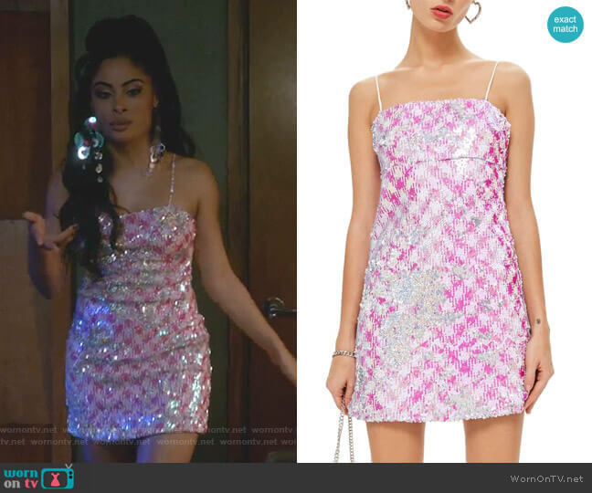 Topshop Sequin Mini Slipdress