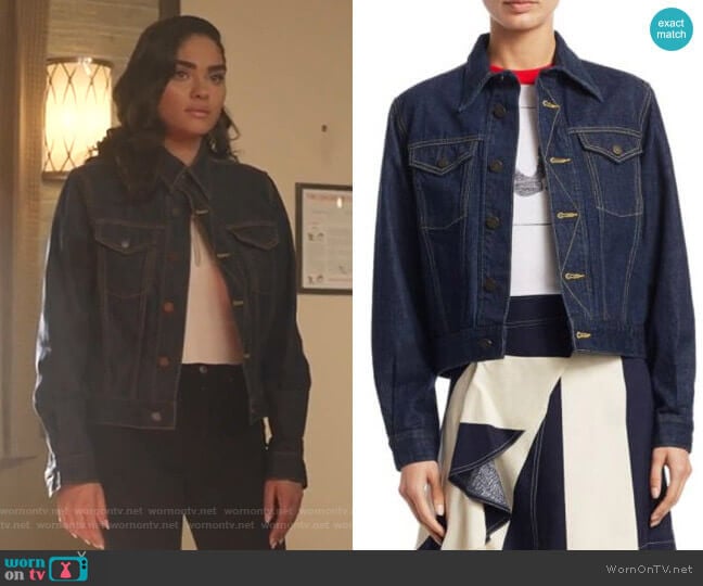 Calvin Klein Trucker Denim Jacket worn by Simone Davis (Brittany O'Grady) on Star