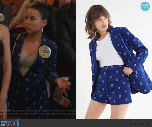 Urban Outfitters Unicorn City Corduroy Blazer worn by Mariana Foster (Cierra Ramirez) on Good Trouble