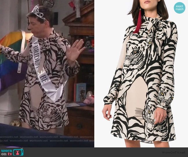Valentino Tiger Print Dress worn by Jack McFarland (Sean Hayes) on Will and Grace