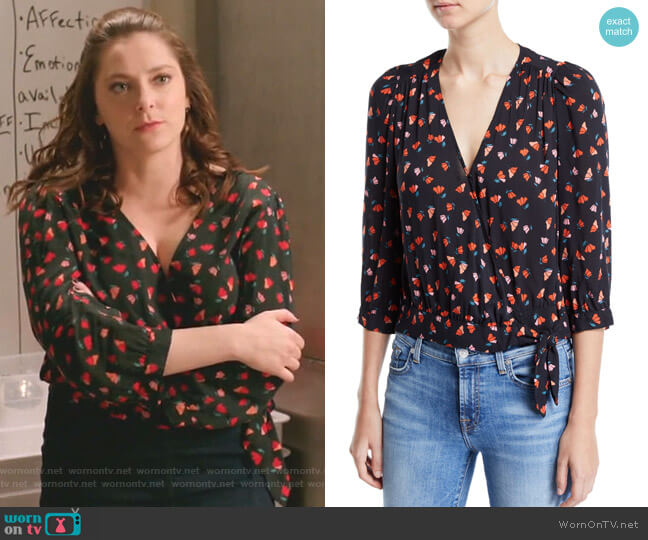 Velvet Rayla Top worn by Rebecca Bunch (Rachel Bloom) on Crazy Ex-Girlfriend