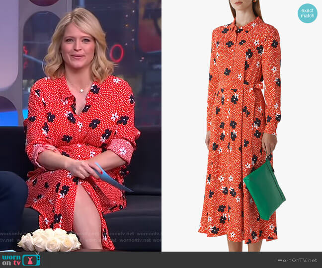 Whistles Confetti Floral Shirt Dress worn by Sara Haines on Good Morning America