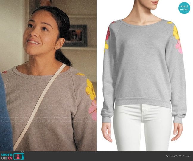 Wildfox Hibiscus Heathered Sweatshirt worn by Jane Villanueva (Gina Rodriguez) on Jane the Virgin