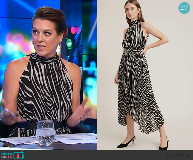 Witchery Print Pleat Dress worn by Gorgi Coghlan on The Project
