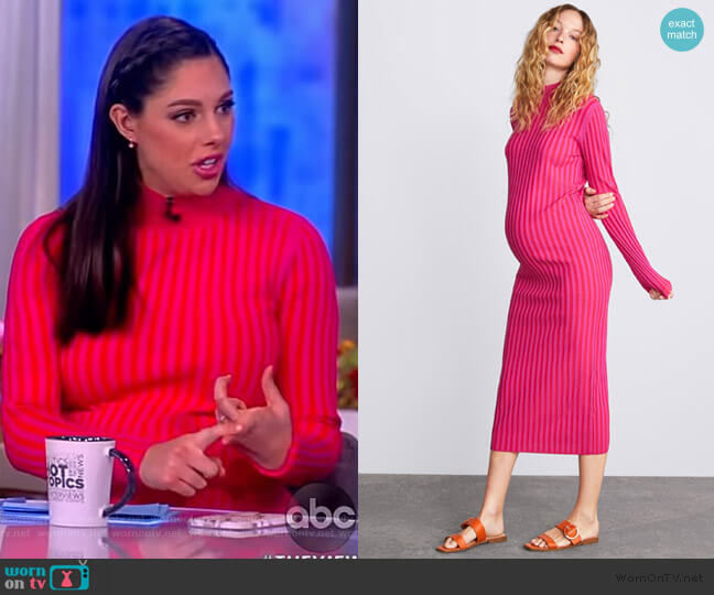 Zara Two Tone Knit Dress worn by Abby Huntsman on The View