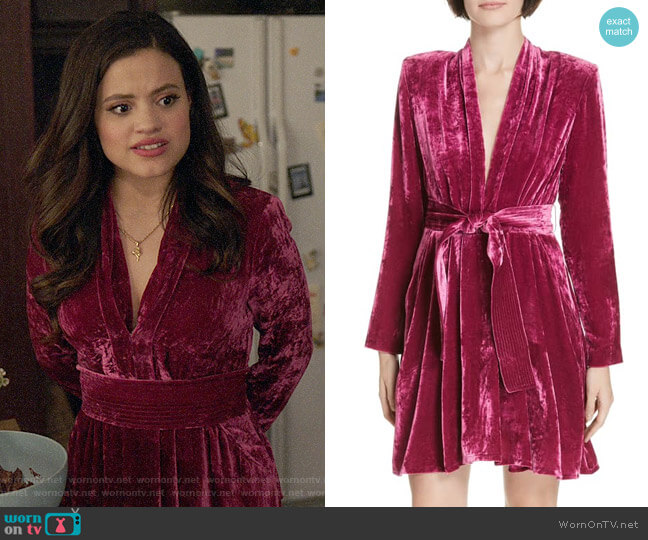 A.L.C. Kiera Crushed Velvet Dress worn by Maggie Vera (Sarah Jeffery) on Charmed