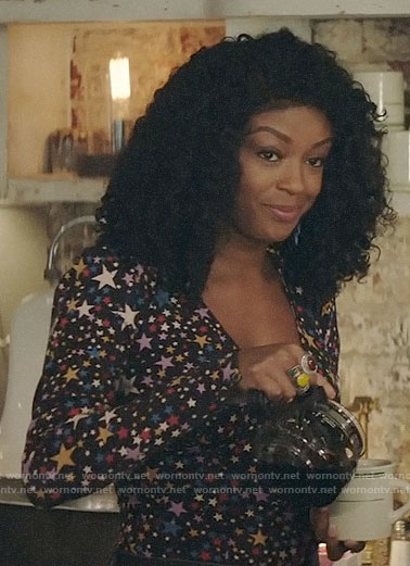 Ali’s star print bodysuit on God Friended Me