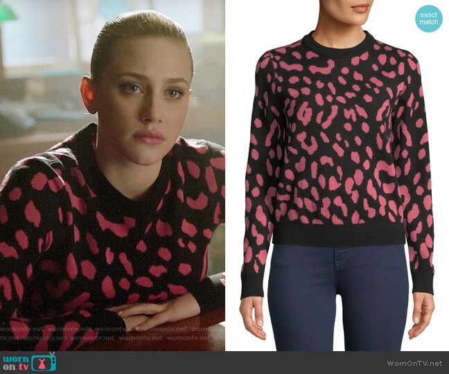 Alice + Olivia Chia Leopard Sweater worn by Betty Cooper (Lili Reinhart) on Riverdale