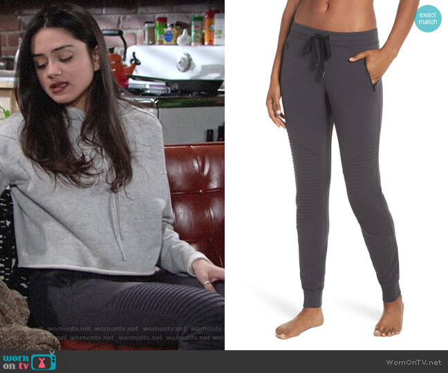 Alo Urban Moto Sweatpants worn by Lola Rosales (Sasha Calle) on The Young and the Restless