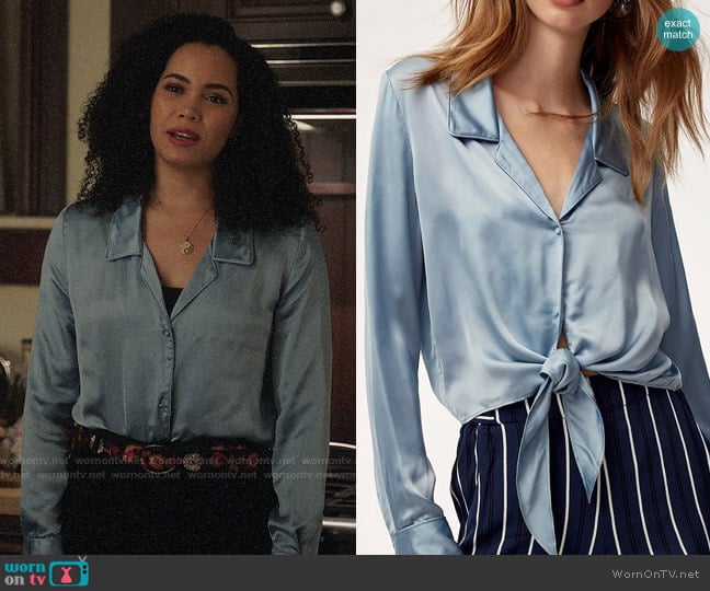 Wilfred Peaufiner Blouse worn by Macy Vaughn (Madeleine Mantock) on Charmed