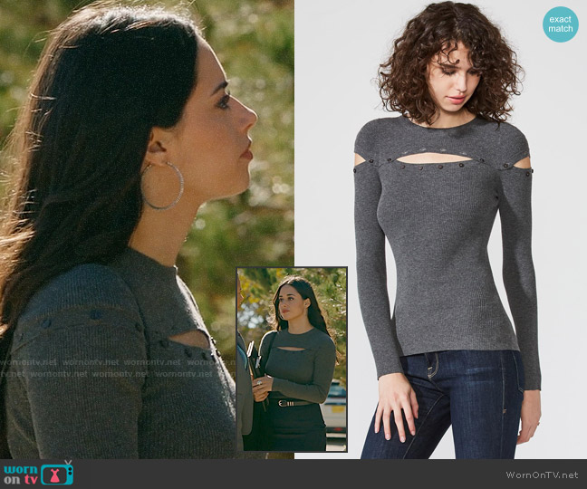 Bailey 44 Scholastic Sweater worn by Liz Ortecho (Jeanine Mason) on Roswell New Mexico