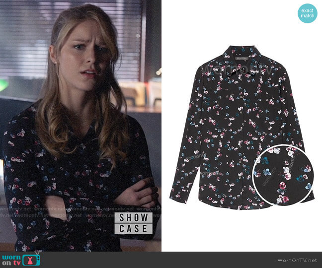 Banana Republic Floral Dillon Fit Shirt worn by Kara Danvers (Melissa Benoist) on Supergirl