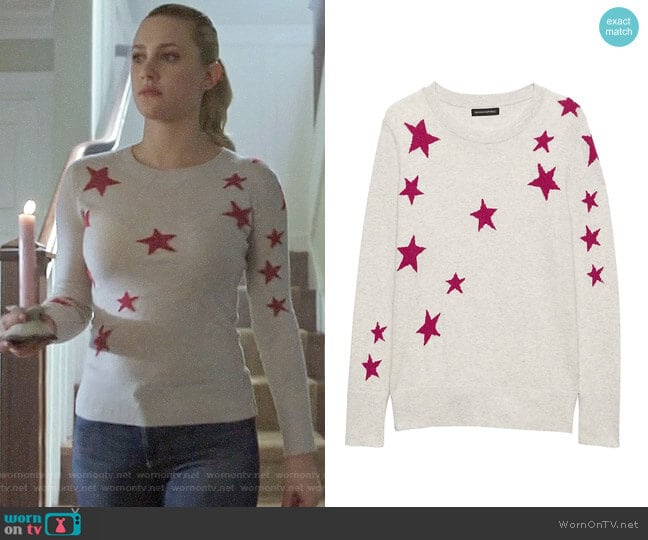 Banana Republic Star Sweater worn by Betty Cooper (Lili Reinhart) on Riverdale
