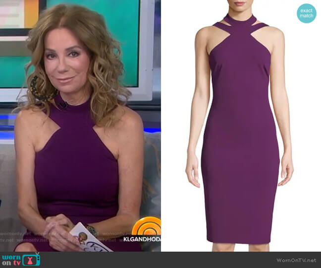 Bebe High-Neck Crepe Midi Dress worn by Kathie Lee Gifford on Today